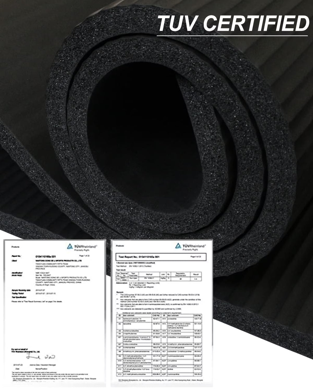 Extra Thick 20Mm Yoga Mat High-Density NBR Foam Pilates Exercise Stretching Fitness Mats, 76” X 24”, Black