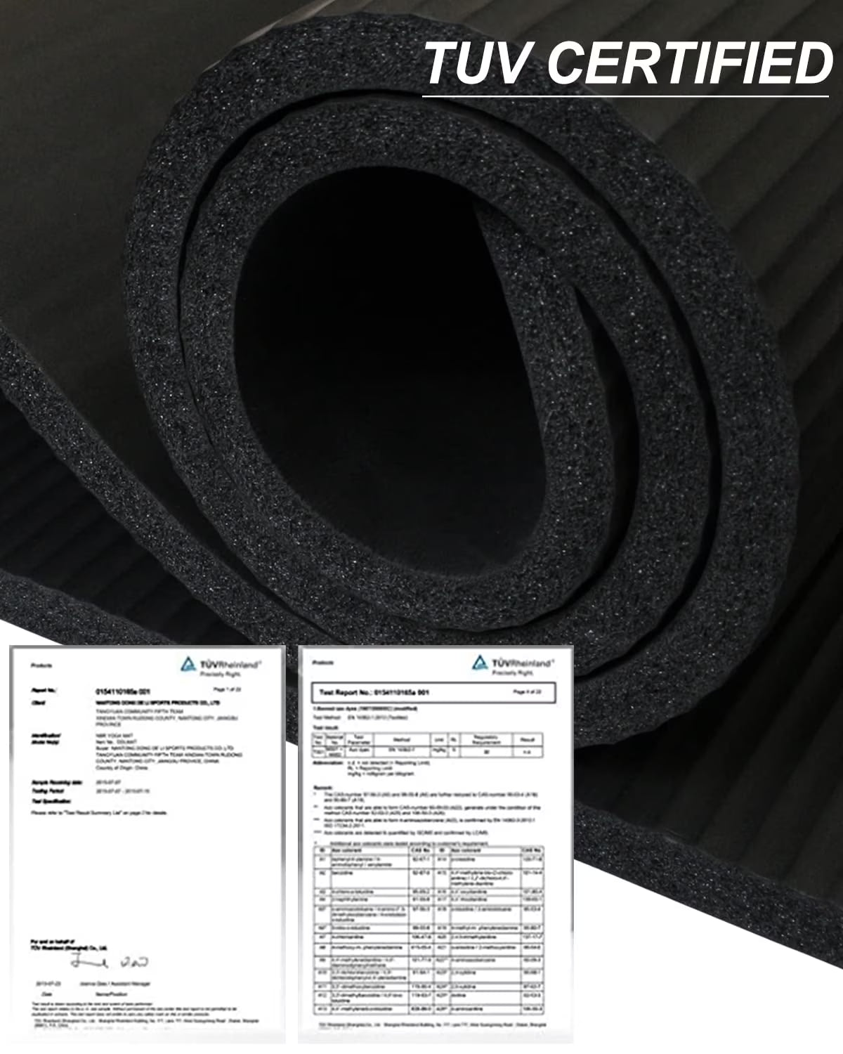 Extra Thick 20Mm Yoga Mat High-Density NBR Foam Pilates Exercise Stretching Fitness Mats, 76” X 24”, Black