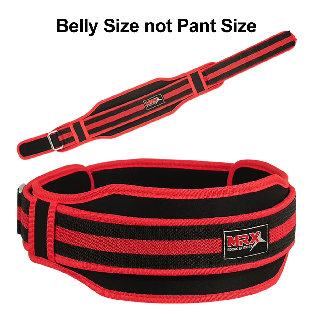 Weight Lifting Belt with Double Back Support Gym Training 5" Wide Belts Black / Red XXL