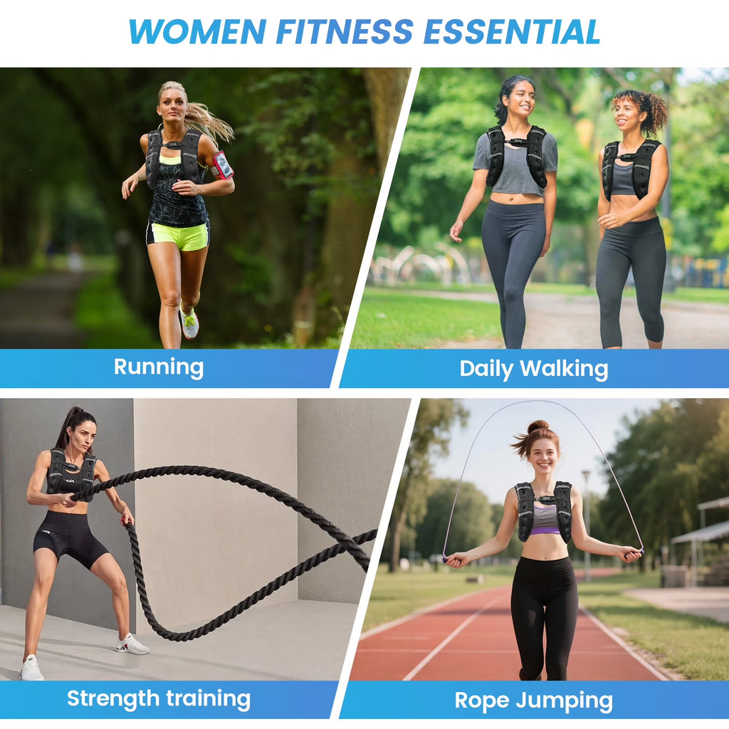 Weighted Vest 6LBS Weight Vest for Woman Men Sport Weighted Vest with Reflective Stripe Adjustable Buckle Straps Mesh Pocket for Strength Training Running
