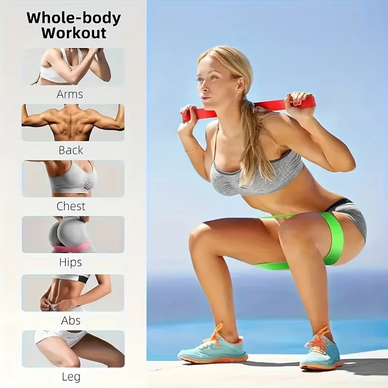 TPE Yoga Resistance Band, Fitness Resistance Band, Buttock Shaping Band, Exercise Set for Buttock Training and Lifting