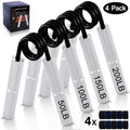Grip Strength Trainer Set, 50LB-200LB Hand Gripper Strengthener 4 Pack, Metal No Slip Forearm Strengthener Exerciser with Grip Pads for Strength Training, Injury Recovery, Muscle Building