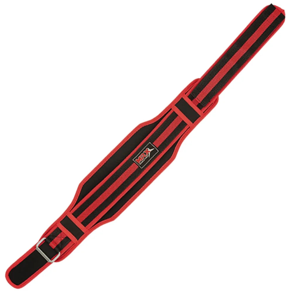 Weight Lifting Belt with Double Back Support Gym Training 5" Wide Belts Black / Red XXL