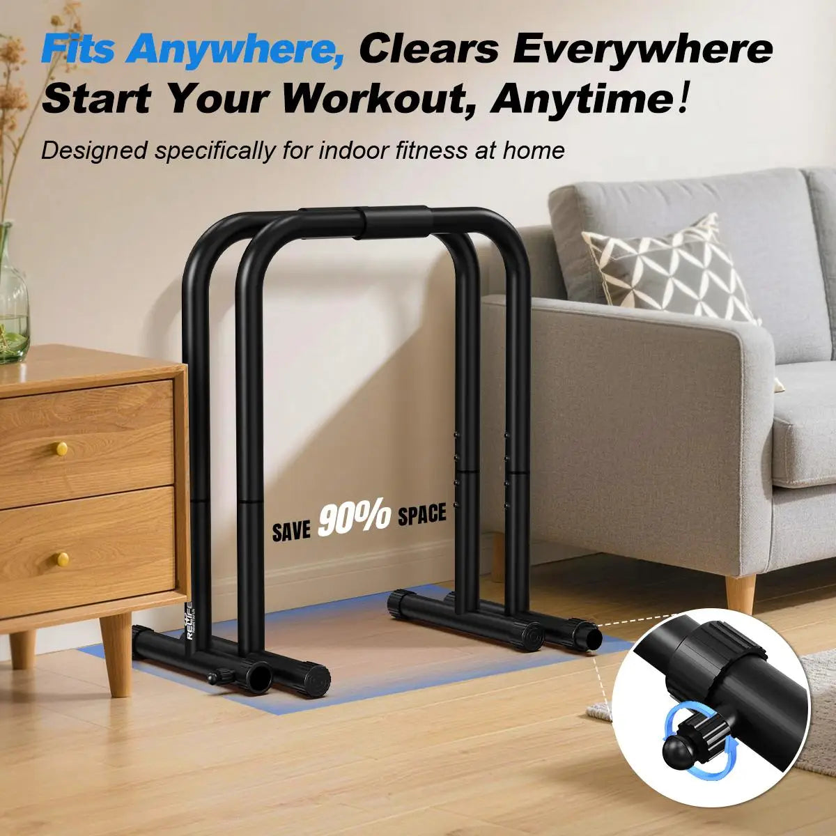 RELIFE Adjustable Dip Bar Station, 400LB Capacity Heavy Duty Parallel Bars, Home Gym Calisthenics Strength Training Equipment