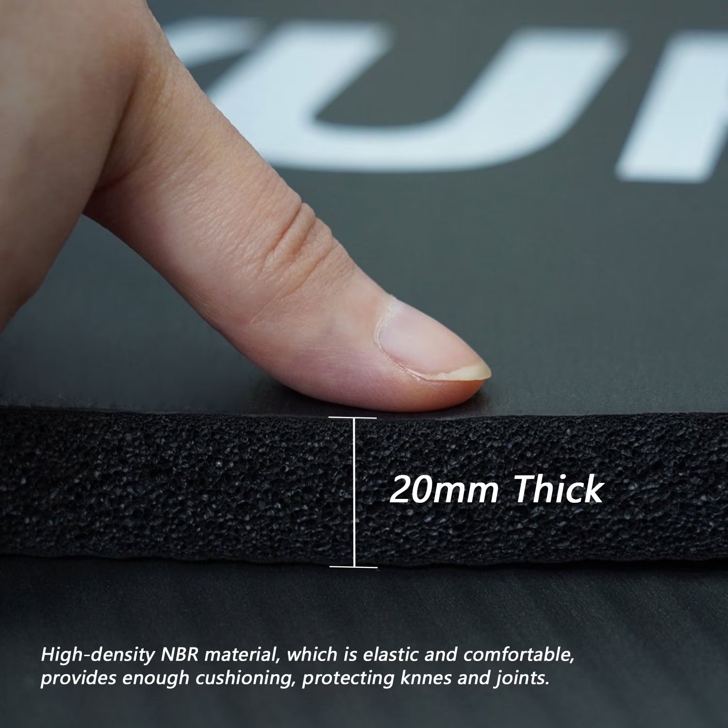 Extra Thick 20Mm Yoga Mat High-Density NBR Foam Pilates Exercise Stretching Fitness Mats, 76” X 24”, Black