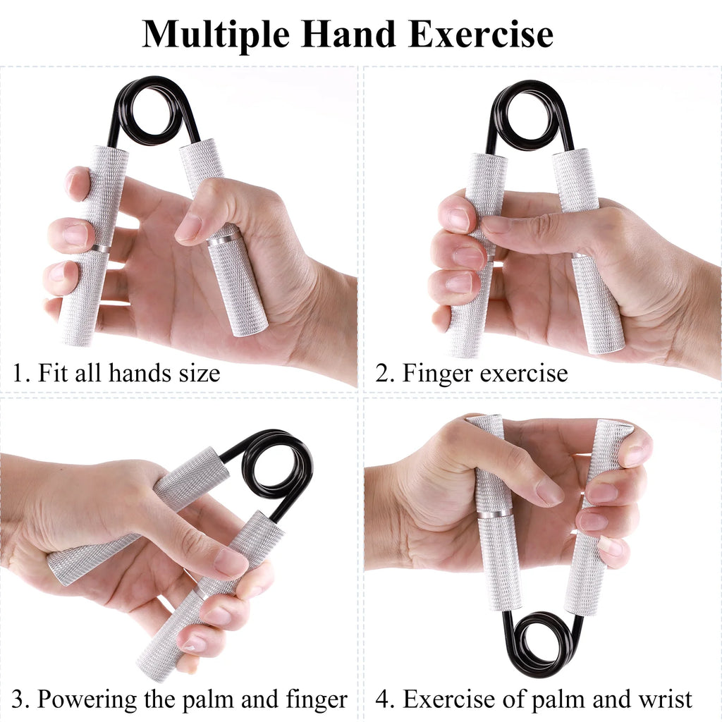 Grip Strength Trainer Set, 50LB-200LB Hand Gripper Strengthener 4 Pack, Metal No Slip Forearm Strengthener Exerciser with Grip Pads for Strength Training, Injury Recovery, Muscle Building