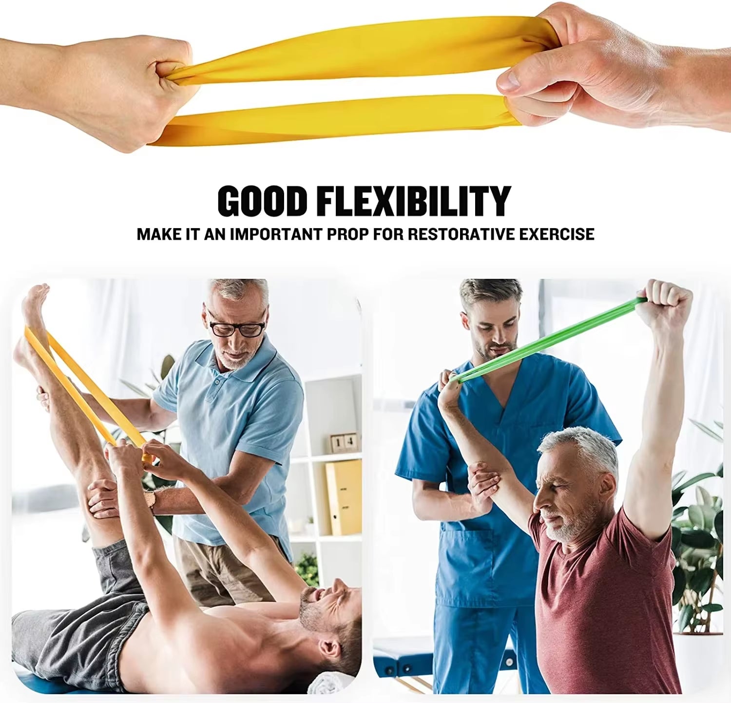 TPE Yoga Resistance Band, Fitness Resistance Band, Buttock Shaping Band, Exercise Set for Buttock Training and Lifting